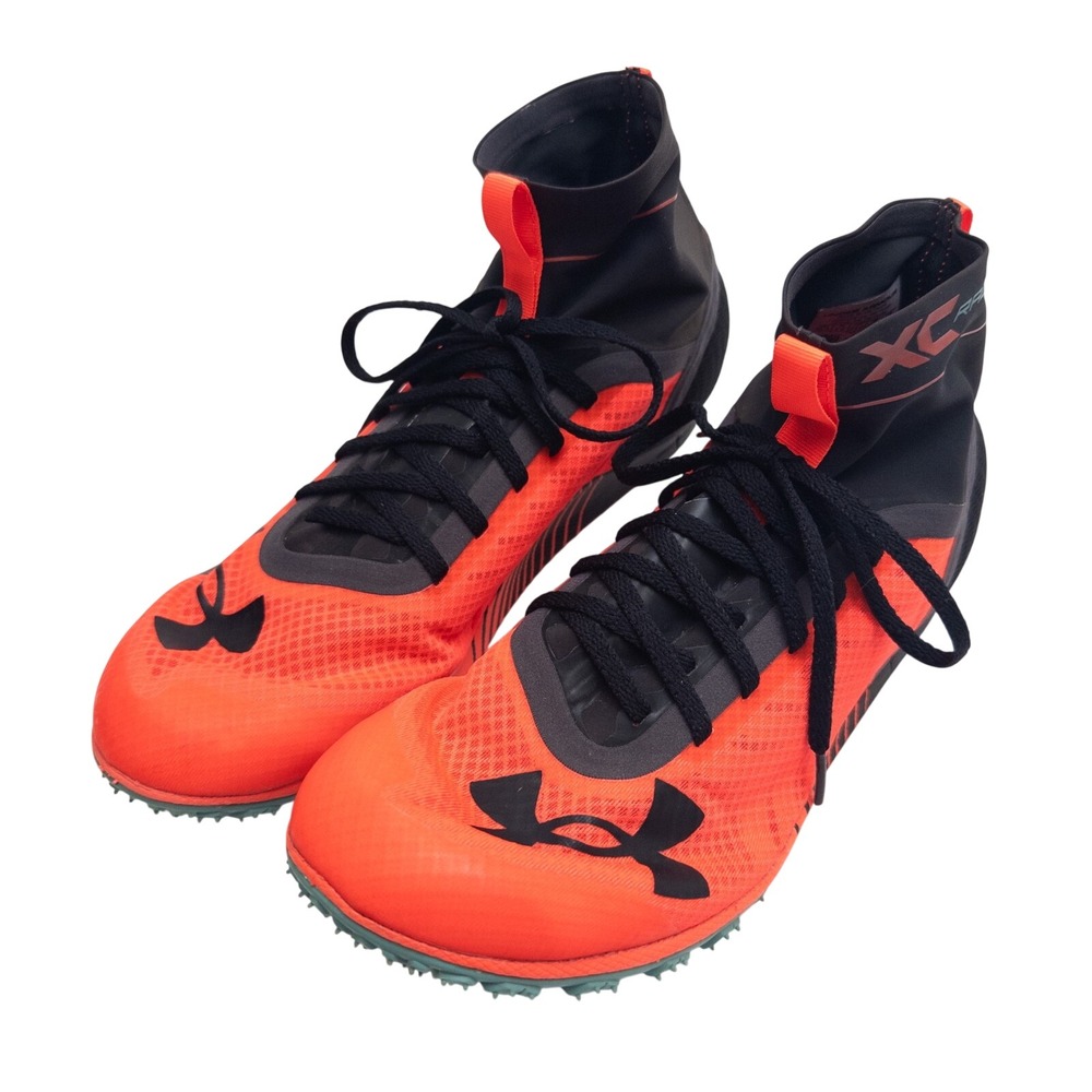 Under Armour Charged Bandit XC Cross Country Spike Shoes Men's 10.5 Orange/Black